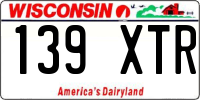 WI license plate 139XTR