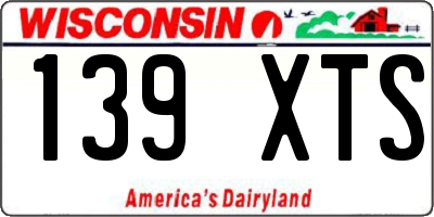 WI license plate 139XTS