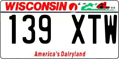 WI license plate 139XTW