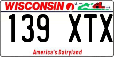 WI license plate 139XTX