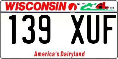 WI license plate 139XUF