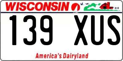 WI license plate 139XUS