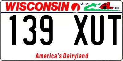 WI license plate 139XUT