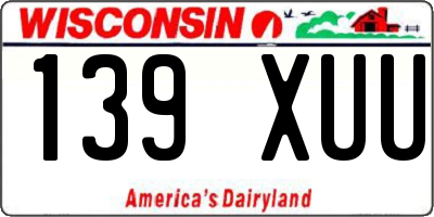 WI license plate 139XUU