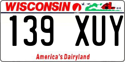 WI license plate 139XUY