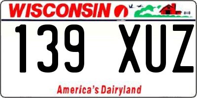 WI license plate 139XUZ