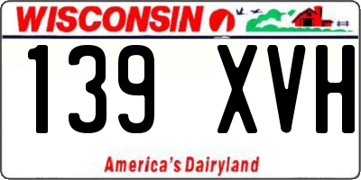 WI license plate 139XVH