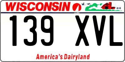 WI license plate 139XVL