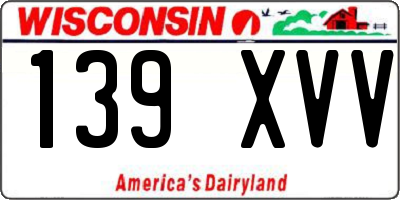WI license plate 139XVV