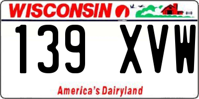 WI license plate 139XVW