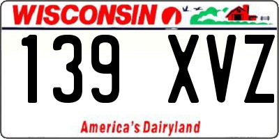 WI license plate 139XVZ