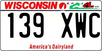 WI license plate 139XWC
