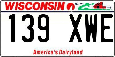 WI license plate 139XWE