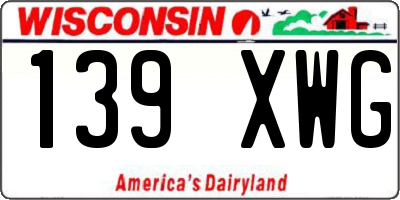 WI license plate 139XWG