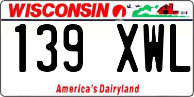 WI license plate 139XWL