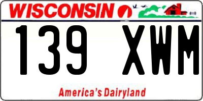 WI license plate 139XWM