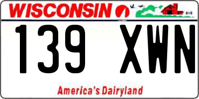 WI license plate 139XWN