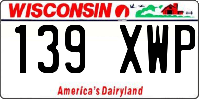 WI license plate 139XWP