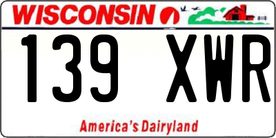 WI license plate 139XWR