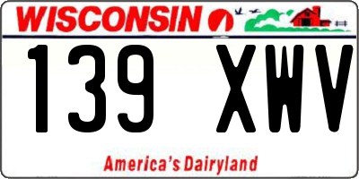 WI license plate 139XWV