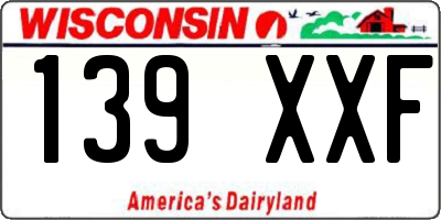 WI license plate 139XXF