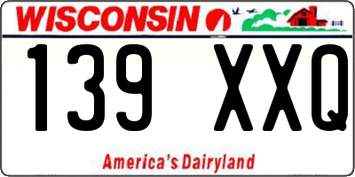 WI license plate 139XXQ