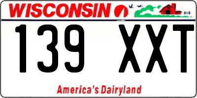WI license plate 139XXT