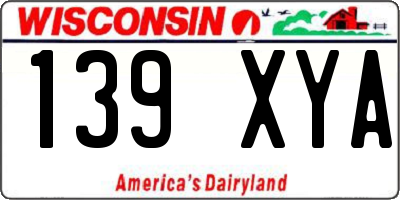 WI license plate 139XYA