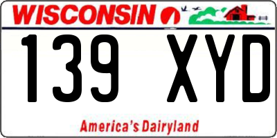 WI license plate 139XYD