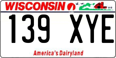 WI license plate 139XYE