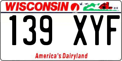 WI license plate 139XYF