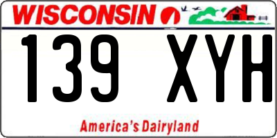 WI license plate 139XYH