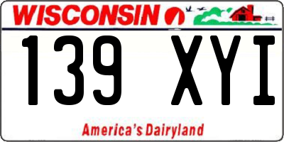 WI license plate 139XYI