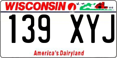 WI license plate 139XYJ