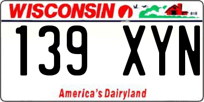 WI license plate 139XYN