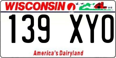 WI license plate 139XYO