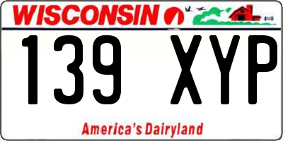 WI license plate 139XYP