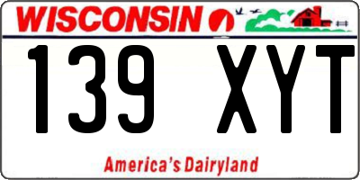WI license plate 139XYT