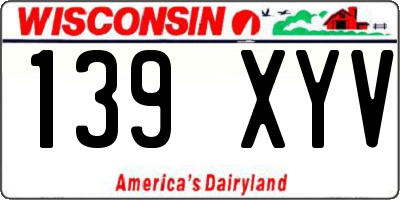 WI license plate 139XYV