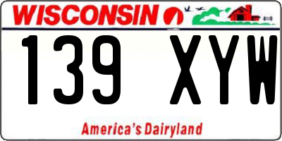 WI license plate 139XYW