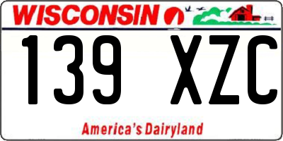 WI license plate 139XZC