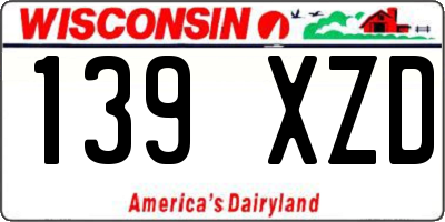 WI license plate 139XZD