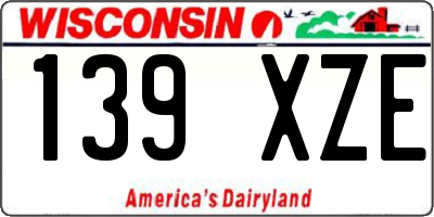 WI license plate 139XZE