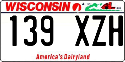 WI license plate 139XZH