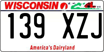 WI license plate 139XZJ