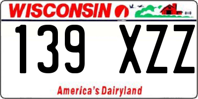 WI license plate 139XZZ