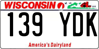 WI license plate 139YDK