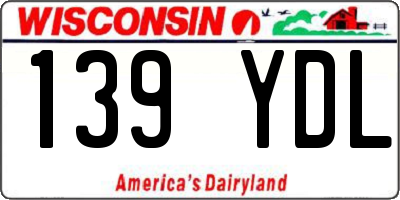 WI license plate 139YDL