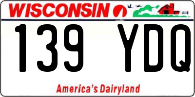 WI license plate 139YDQ
