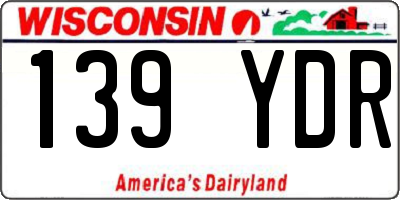 WI license plate 139YDR